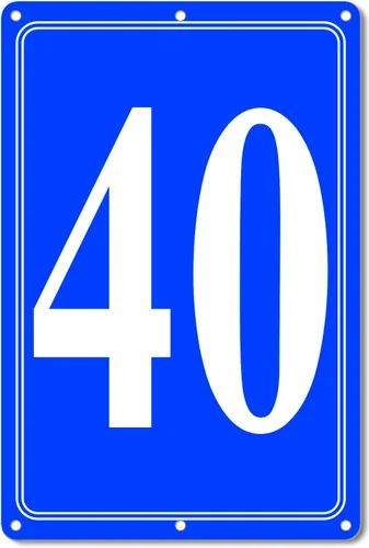Vista 29 de Premium Aluminum Number Signs, Metal 12" X 8" Blue Numbered Sign Outdoor for Parking Lots, Floor, Dock, Court, Aisle, Field, High Visibility, No