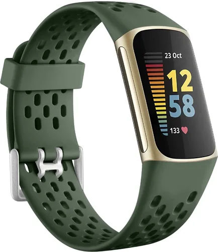 Vista 16 de Getino Bandas compatibles con Fitbit Charge, correas deportivas de repuesto ajustables transpirables suaves para Fitbit Charge 5/6, Negro