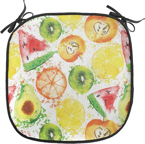 Vista 143 de Ambesonne Flamingo - Cojín de asiento para silla, diseño de fantasía exótica con elementos de vida silvestre hawaiana en colores pastel, acolchado