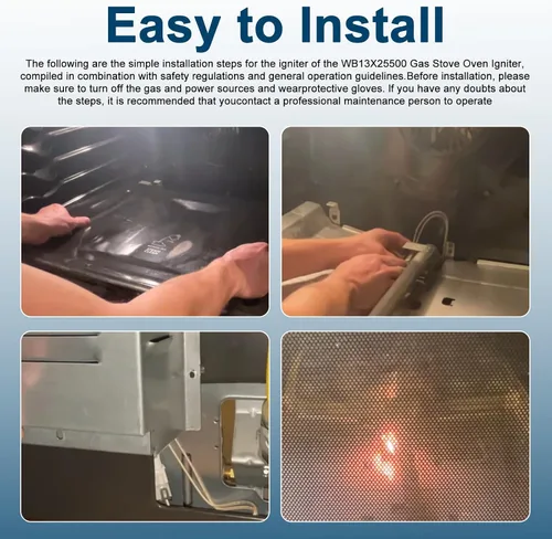 Vista 7 de Cenipar WB13X25500 Encendedor de horno de gas 4369880 compatible con quemador de horno GE Range Ignitor JGB660SEJ4SS JGB700SEJ4SS PGB911SEJ2SS