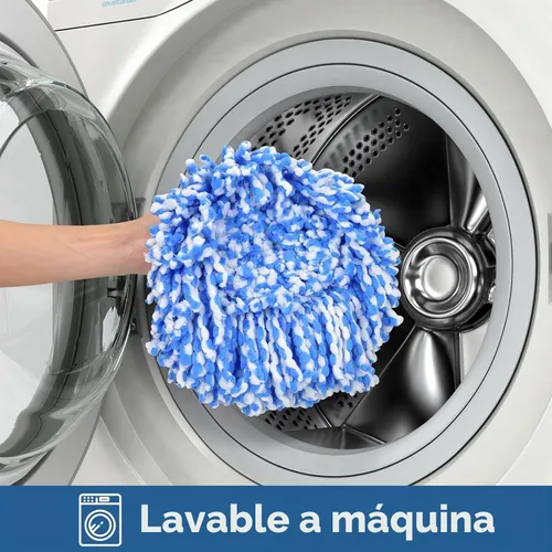 Vista 6 de Matthew Cleaning - Juego de 3 cabezales de repuesto de microfibra azul compatible con EasyWring Spin Mop Reemplazar la cabeza EasyWring de alta