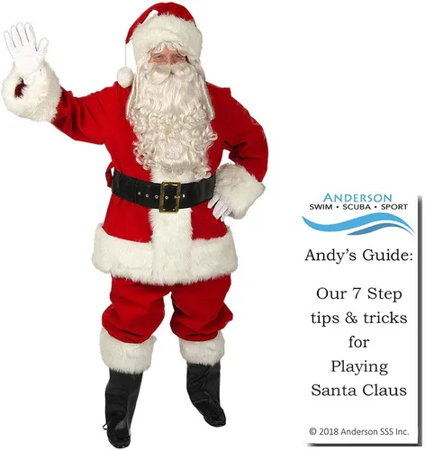 Vista 2 de Traje de Papá Noel de terciopelo rojo Regal Halco Claus Deluxe Outfit Bundle w Santa Guide