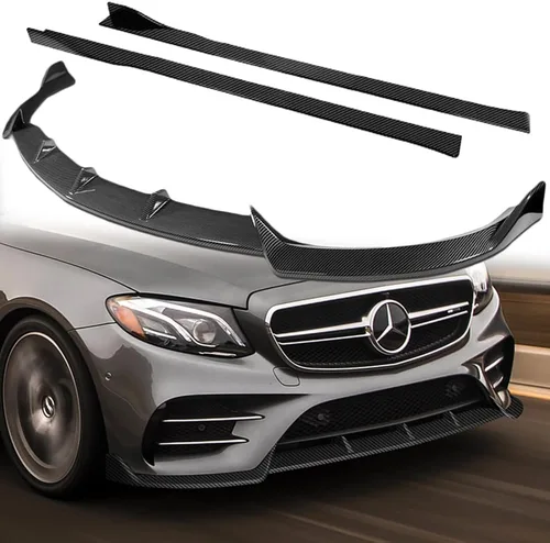 Vista 10 de Q1-TECH, 9 piezas de extensión de labio delantero del parachoques y faldón lateral compatible con Mercedes-Benz Clase E E43 AMG E200 E250 E300 E350