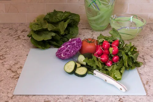 Vista 5 de Clever Chef - Tabla de cortar de cristal, antideslizante, resistente a la rotura, duradera, resistente a las manchas, apta para lavavajillas, 12 x