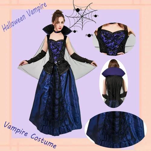 Vista 2 de DSplay Vampire Queen - Disfraz de Halloween para mujer
