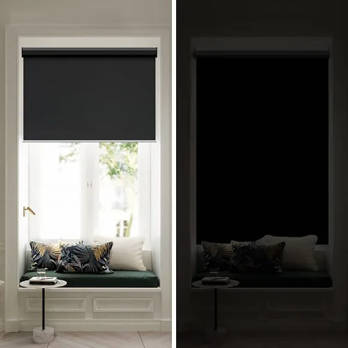Vista 6 de Persianas enrollables para ventanas, tamaño personalizado, 100 % tela opaca, persianas inteligentes inalámbricas para el hogar, la oficina