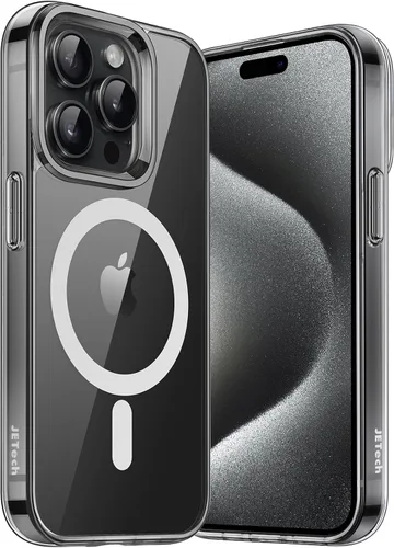 Vista 24 de JETech Funda magnética para iPhone 15, color negro y blanco Compatible con MagSafe, funda protectora a prueba de golpes, resistente a