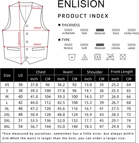 Vista 6 de Enlision - Chaleco de algodón para hombre