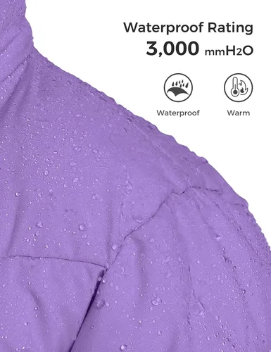 Vista 5 de ZSHOW Abrigo de invierno para niña, resistente al agua, parka larga, cálida y acolchada