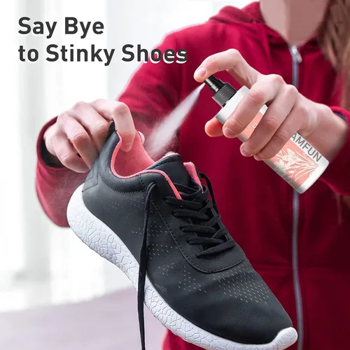 Vista 5 de Spray desodorante para zapatos, desodorante natural, eliminador de olores para pies, zapatos y bolsas de gimnasio, combate el olor y el olor