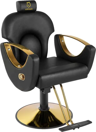 Vista 13 de Silla de peluquería hidráulica, sillas de salón Silla giratoria de 360 grados, altura ajustable para estilista de peluquería de salón de tatuajes