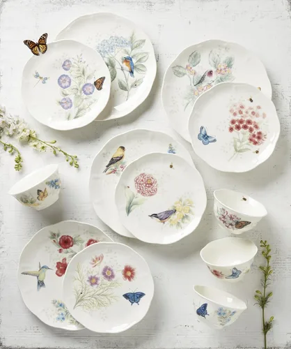 Vista 3 de Lenox 883319 Butterfly Meadow Flutter - Juego de vajilla de 12 piezas, multicolor