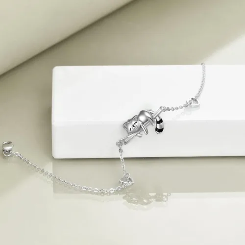 Vista 3 de ONEFINITY Pulsera de plata de ley 925 con pandapandallama panda rojo panda panda joyería para mujeres y niñas