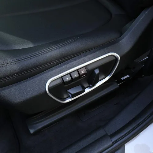 Vista 4 de YIWANG - Marco de botón de ajuste lateral del asiento ABS cromado 2 piezas para BMW X1 F48 2016-2019, para BMW Serie 1 118i 120i 125i f52, para BMW