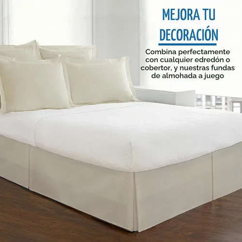 Vista 6 de Rodapié de popelina a medida para cama de Fresh Ideas, 14 pulgadas Marfil