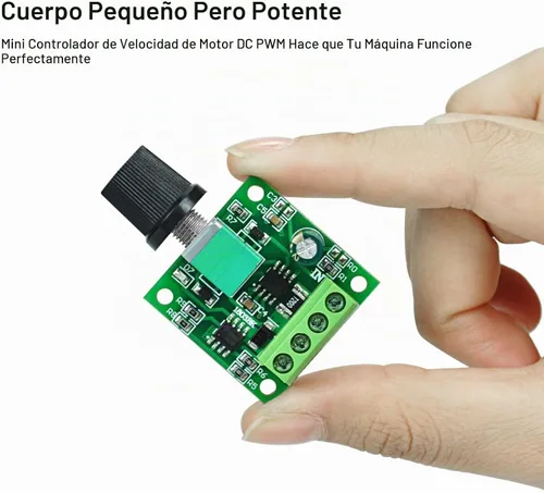Vista 2 de PWM Controlador de velocidad de motor de CC de bajo voltaje 1.8 V 3 V 5 V 6 V 12 V 2 A 24 W controlador ajustable interruptor 1 paquete