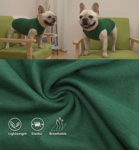 Vista 5 de Camisas Lisas para Perros, Ropa Sólida para Perros, Camiseta Ligera Elástica, Sin Mangas Blanca para Cachorros Chihuahua Gatos Disfraces Pequeños