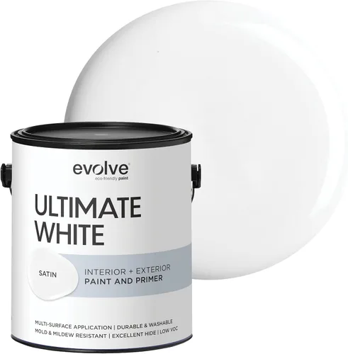 Vista 8 de EVOLVE Pintura blanca e imprimación definitiva en uno, blanco cáscara de huevo, 1 cuarto de galón, interior y exterior, cobertura de una capa