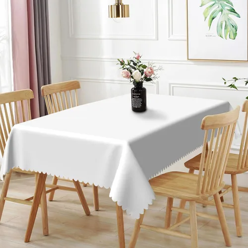 Vista 12 de 52x70inches Apple Green Tablecloth Heavy Duty Washable Polyester Fabric Table Cloth Rectangular Solid Color Table Cover for Kitchen Dining Room