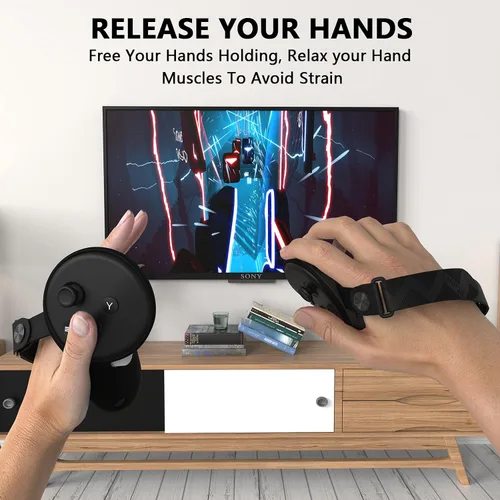 Vista 6 de UPOK Controller Grips For Oculus Quest 3 - Silicone Protective Handle Cover For Meta Quest3 Opening Door Easy Replace Battery and Palm Adjustable