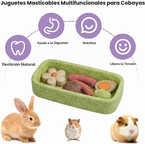 Vista 4 de mini&moe Juguetes masticables de hámster para dientes – Cuinea Pig, masticables y golosinas naturales para enriquecimiento de hámsters, mejoran