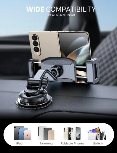 Vista 6 de eSamcore Abrazadera para tableta ampliada, clips de montaje de profundidad de 1.57 pulgadas para funda gruesa, ajuste de rótula de 0.669 in