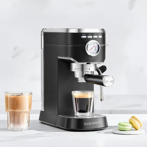 Vista 8 de CASABREWS CM5418 Máquina de café expreso, cafetera espresso con varita de Negro
