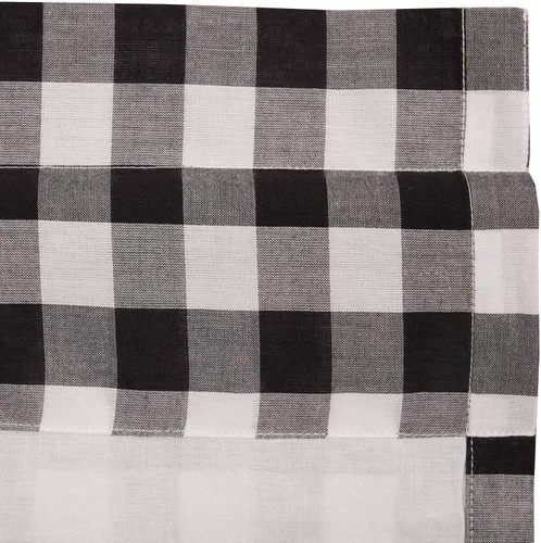 Vista 7 de VHC Brands Annie Buffalo - Cortinas de cocina de algodón a cuadros con bolsillo para barra, cordón de amarre con volantes, par de botes de pradera