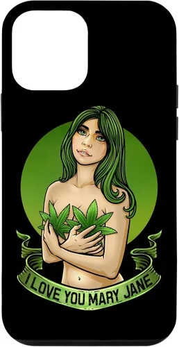 Vista 12 de iPhone 15 I Love You Mary Jane Divertida funda de CBD THC de cannabis Weed
