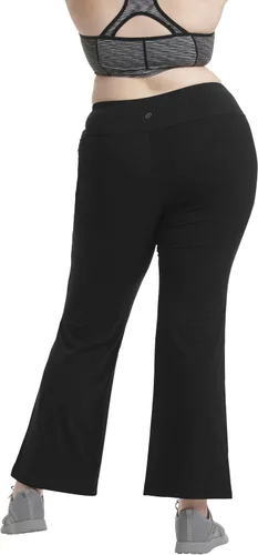 Vista 3 de Spalding Pantalones de yoga para mujer, paquete de 2 pantalones de entrenamiento ajustados o corte de bota leggings de alto desperdicio, no se