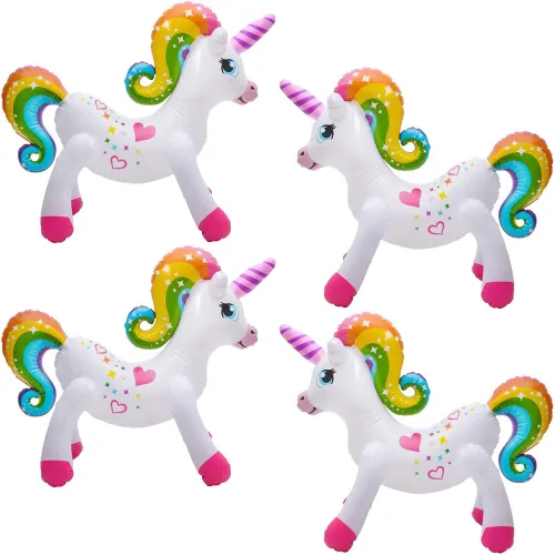 Vista 9 de The Dreidel Company Inflar unicornio arcoíris de 24 pulgadas (paquete de 2)