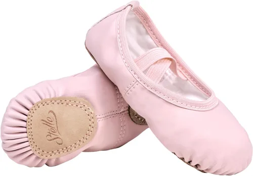 Vista 11 de Stelle Zapatos de ballet para niñas Zapatillas de ballet para niños pequeños Zapatillas de cuero suave para niños Zapatos de baile para niños