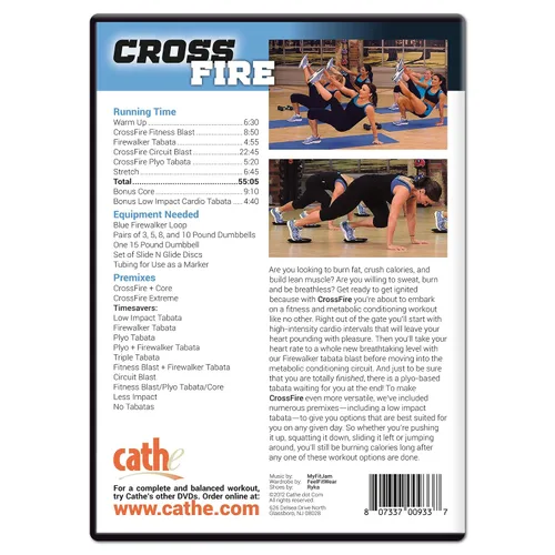 Vista 2 de Cathe Friedrich CrossFire Metabolic Cardio HiiT Aerobics DVD - Use This Fitness HIIT Workout For Weight Loss, Burn Fat, Cardio, and To Crush Calories