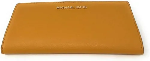 Vista 2 de Michael Kors - Billetera de viaje plegable, plana y delgada en cuero saffiano