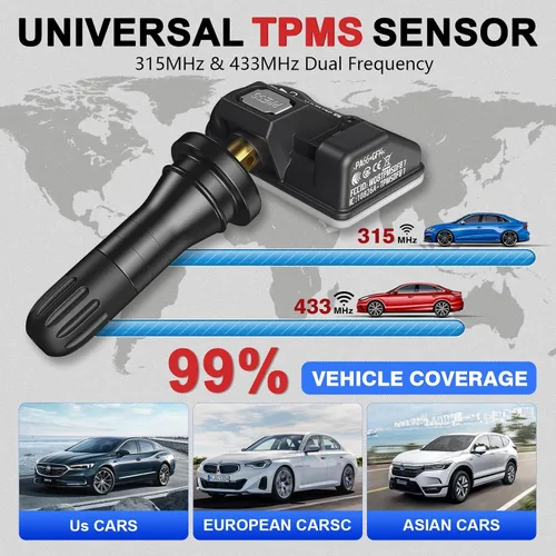 Vista 3 de Sensor TPMS Universal Autel 1 Sensor con Doble Frecuencia (315MHz + 433MHz), Sensor de Monitoreo de Presión de Neumáticos de Reemplazo para 99%