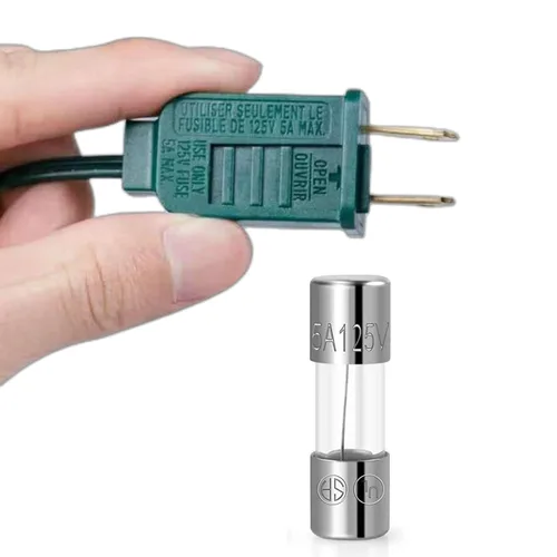 Vista 3 de 0.14 x 0.39 F5AL125V Xmax Mini Fusible-Boffdock Listado UL 5A 110V 125V 15 PCS Fusible para Luces de Navidad Fusibles de Vidrio de Soplado Rápido