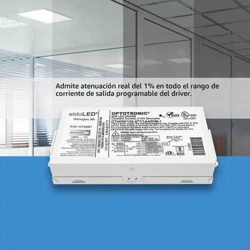 Vista 6 de Osram 57351 Optotronic 40W 120/277V AC 50/60Hz Corriente constante regulable compacto LED controlador OTi 40W/120-277/1A4 DIM-1