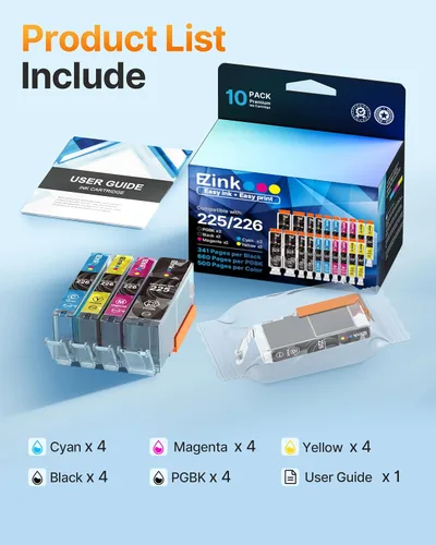 Vista 5 de E-Z Ink (TM) cartucho de repuesto de tinta para Canon PGI-225 CLI-226