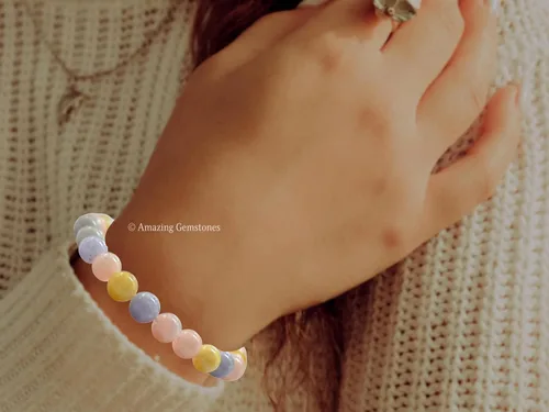 Vista 281 de Amazing Gemstone Crystal Bracelet for Women Men's Gifts - Protection Healing Crystal Bracelet - 8mm Gemstone Beaded Stretchable Bracelet Pulseras