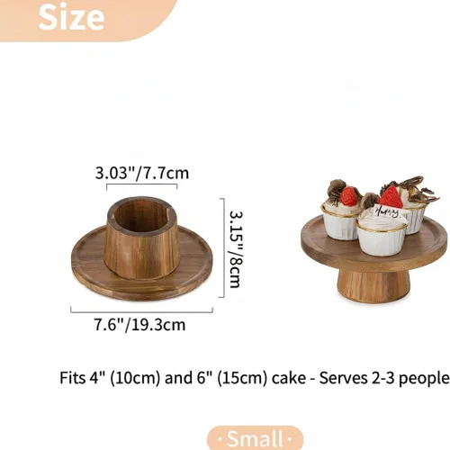 Vista 5 de NUPTIO Soporte de madera para tartas, soporte para cupcakes pequeños