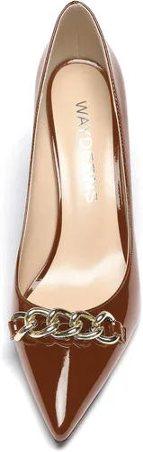 Vista 3 de WAYDERNS Zapatos de tacón bajo con cuña y puntera puntiaguda Chian para mujer, de 2 pulgadas