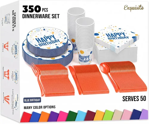 Vista 7 de Juego de 390 platos y servilletas del 4 de julio, platos de papel del 4 de 4 de julio 2