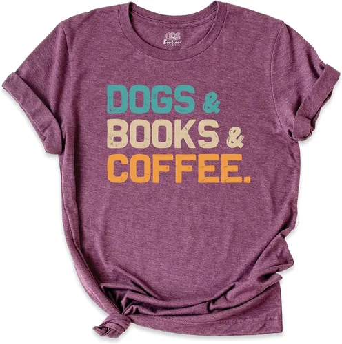 Vista 5 de Camiseta Books Dogs Coffee Beach