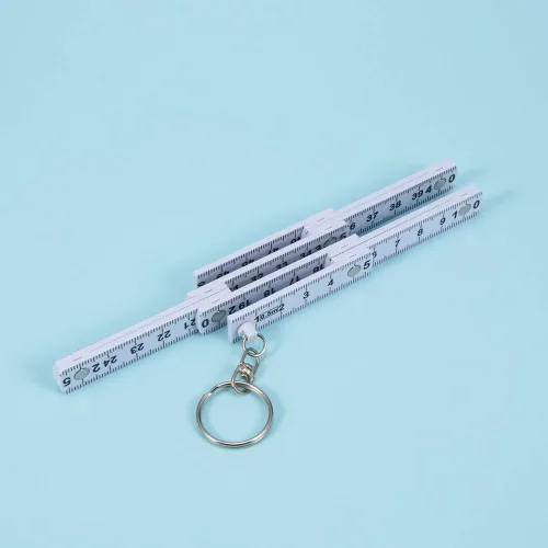 Vista 7 de Leadigol 2 llaveros de regla plegable, regla de plástico plegable portátil de 1.6 ft con llavero, herramienta de medición para mujeres y hombres