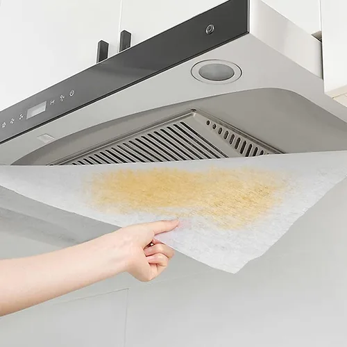 Vista 5 de 2 rollos de filtros para campana extractora, filtro de repuesto de tela no tejida con tiras adhesivas y bloque magnético, papel de filtro antiaceite
