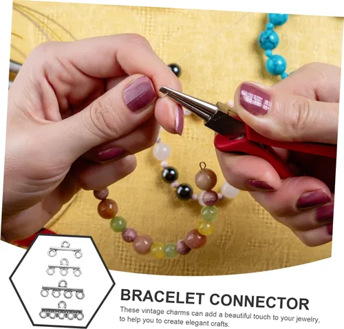 Vista 8 de EXCEART 120 pulseras para dijes hechos a mano, collar magnético, componentes de araña, enlaces, conector de eslabones de joyería, collar, cierres