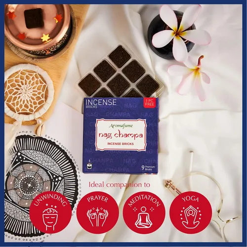 Vista 5 de Aromafume - Paquete de recambio de ladrillos de incienso Nag Champa (3 x 9 ladrillos) por Aromafume Ideal para la espiritualidad Fabricado