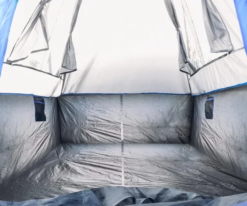 Vista 4 de Hasika Tienda de campaña de doble capa con toldo, PU3000 mm, refugio impermeable para campamento, se adapta a camas cortas de 5 a 6.5 pies, cama