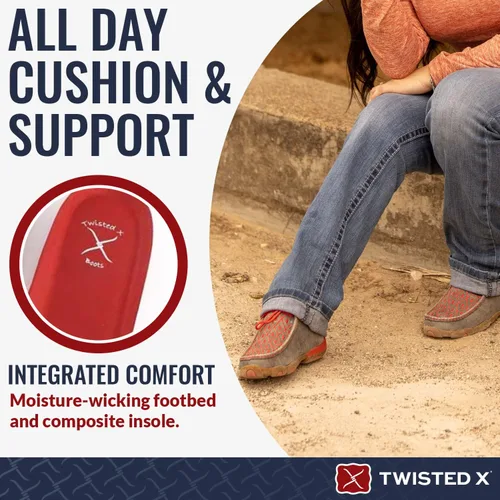 Vista 4 de Twisted X Mocasines para conducir, chukka de trabajo para mujer