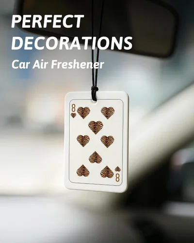 Vista 3 de Ambientador de coche de 8 bolas con estampado de leopardo de moda, 6 unidades, retro coqueta, guepardo, póquer, ambientador colgante para bar